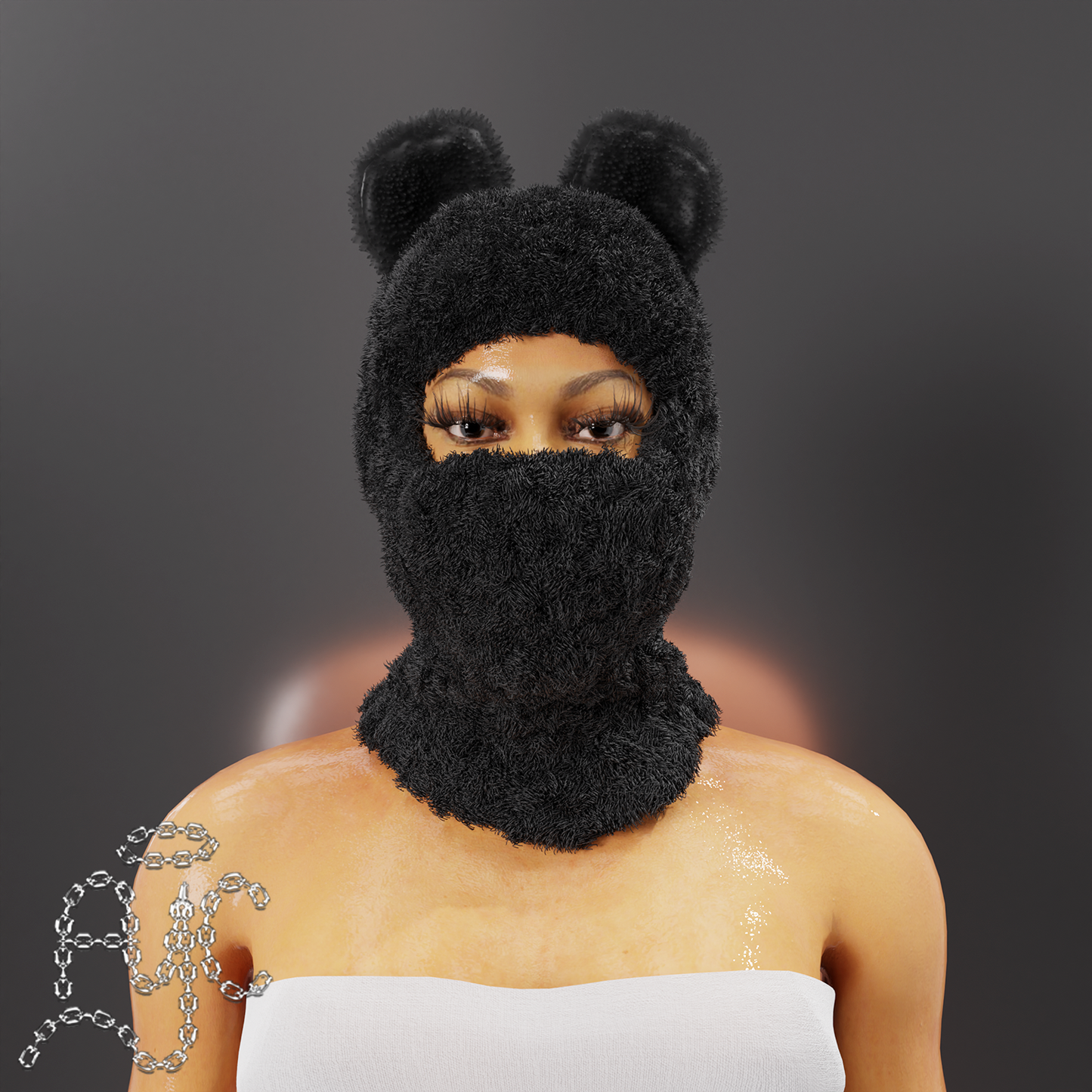 Eclipse black plush mask