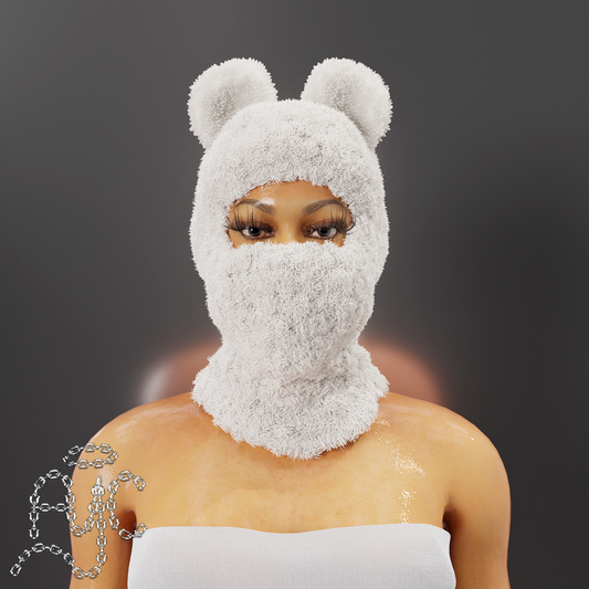 White plush mask